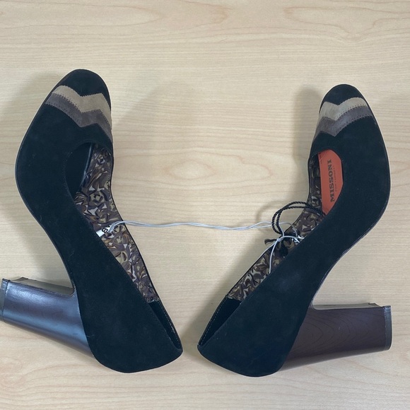 Missoni for Target Black Suede Barkwood Zig-zag Heels - Picture 5 of 14